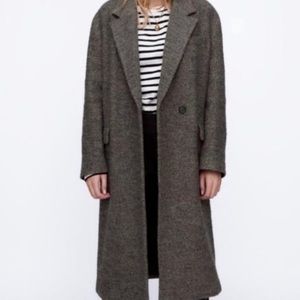 NWT ZARA Wool Blend Oversize Coat Size S